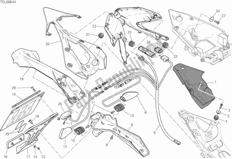 Wszystkie części do Uchwyt Tablicy Rejestracyjnej - ? Wiat? O Tylne Ducati Superbike 1199 Panigale ABS Brasil 2014